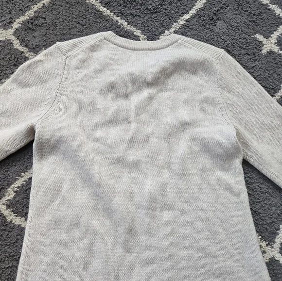 Madewell Merino Wool Long Sleeve Lace Up Front Cream Oatmeal Sweater Dress M - Picture 9 of 11